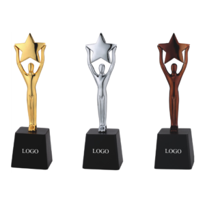 Metal star trophies 3 types