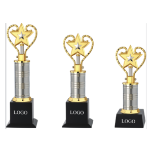 Heart Metal Golden Star Trophy & Awards for Gift Home and Office Decoration